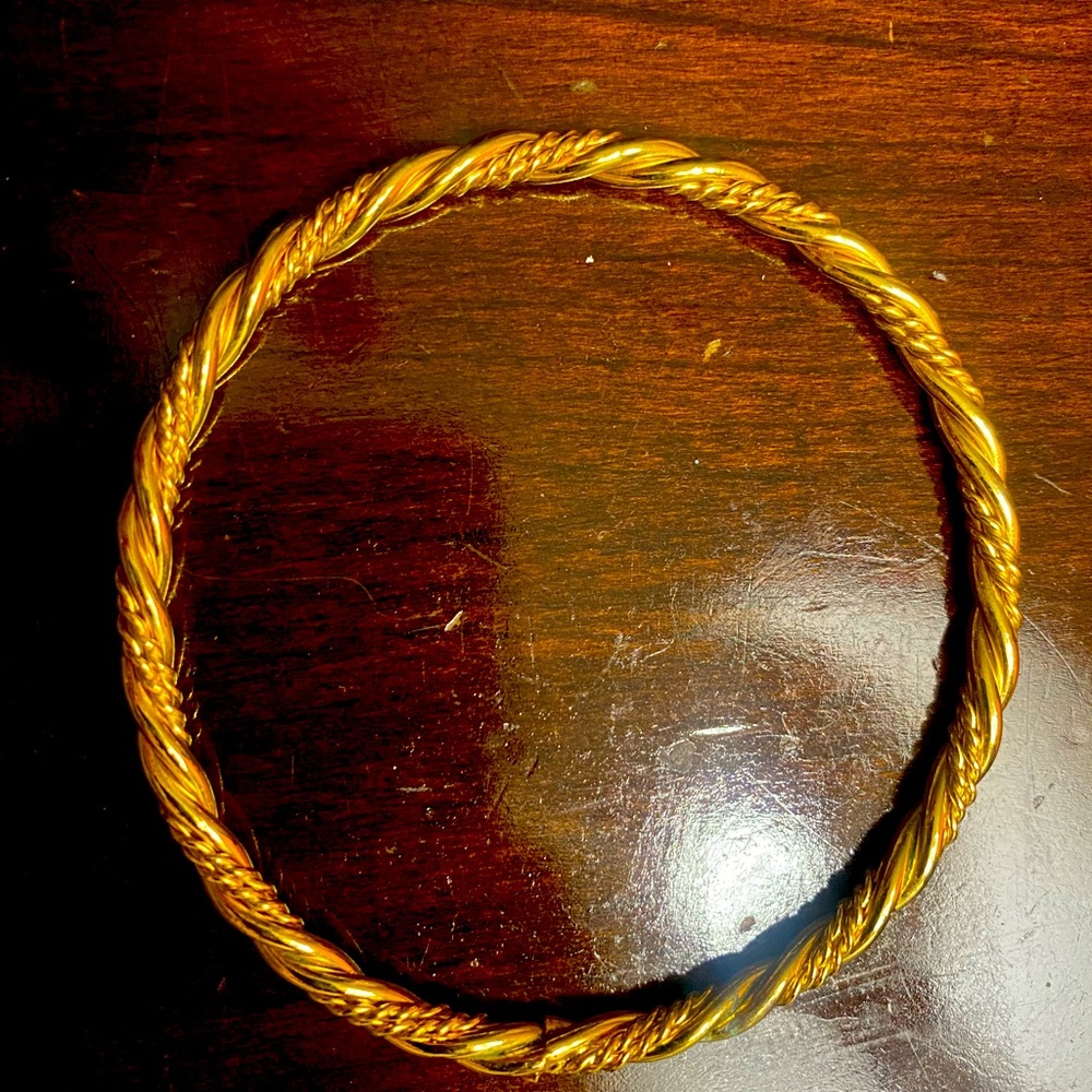 Gold plated bangle bracelet